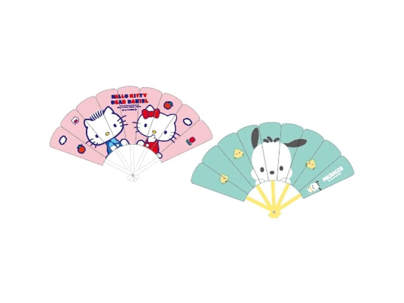 水をはじく扇子　キティ　ポチャッコ